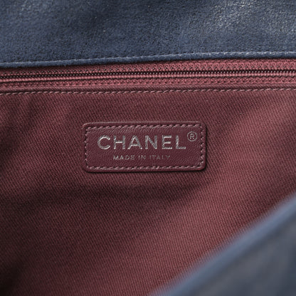 Chanel Goatskin Quilted Large Gentle Boy Flap Navy 6 of 11