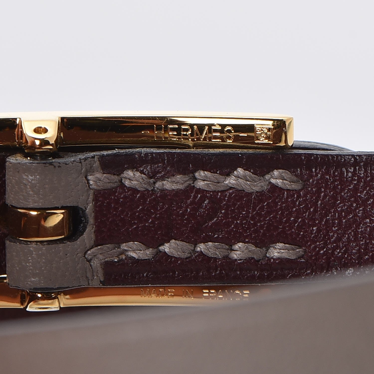 Hermes Swift Behapi Double Tour Bracelet T2 Gris Asphalte Bordeaux 4 of 6