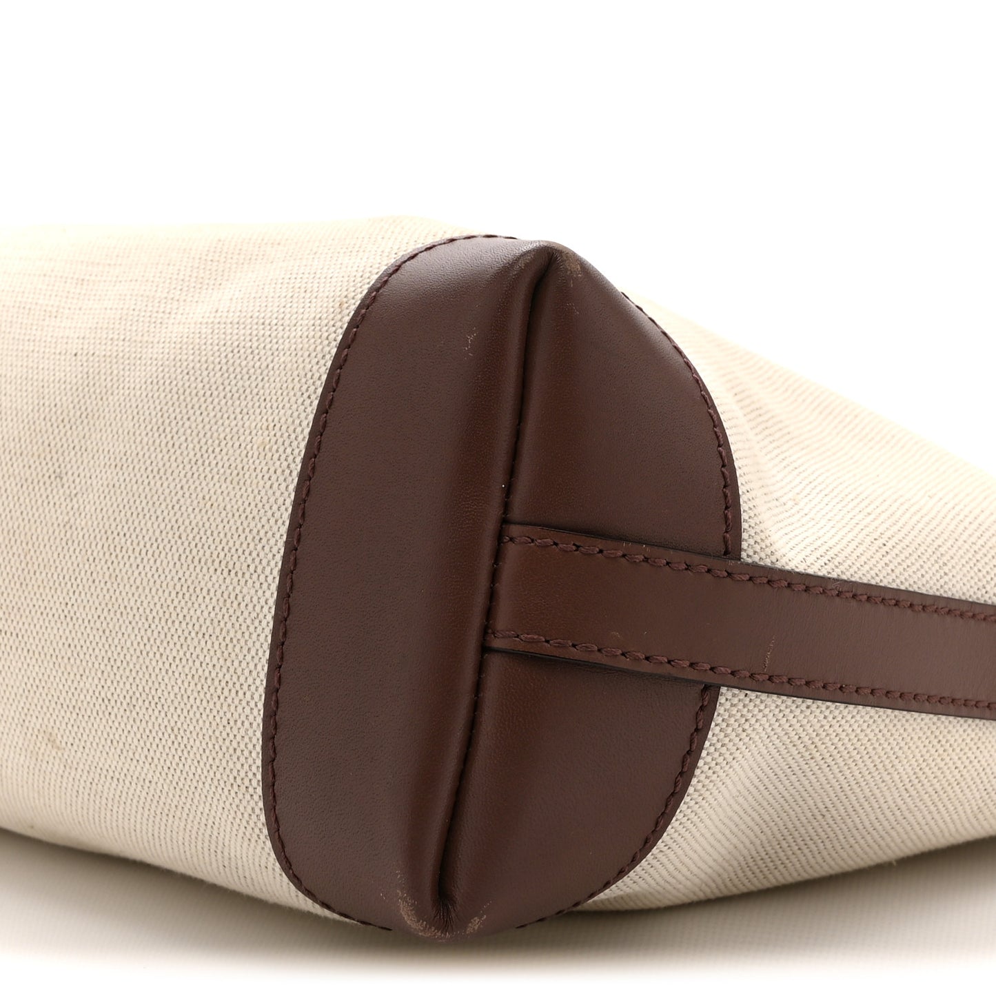 Canvas Calfskin Small Craft Tote Brown