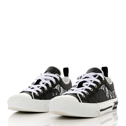 Christian Dior Technical Canvas Mesh Oblique Printed Mens B23 Low Top Sneaker 42 Black White 3 of 9