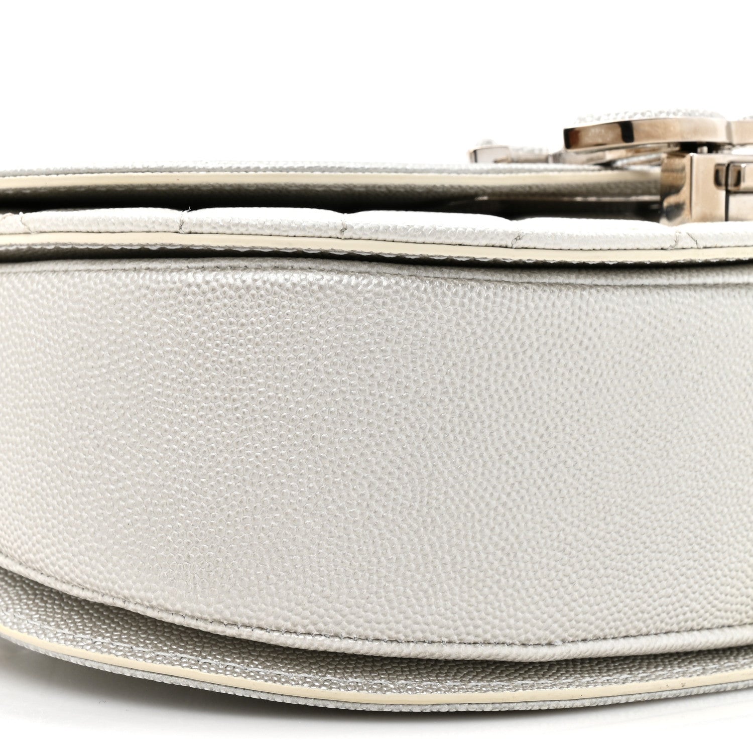Chanel Metallic Caviar Small Coco Curve Messenger Flap Silver 10 of 14