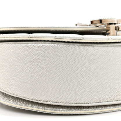 Chanel Metallic Caviar Small Coco Curve Messenger Flap Silver 10 of 14