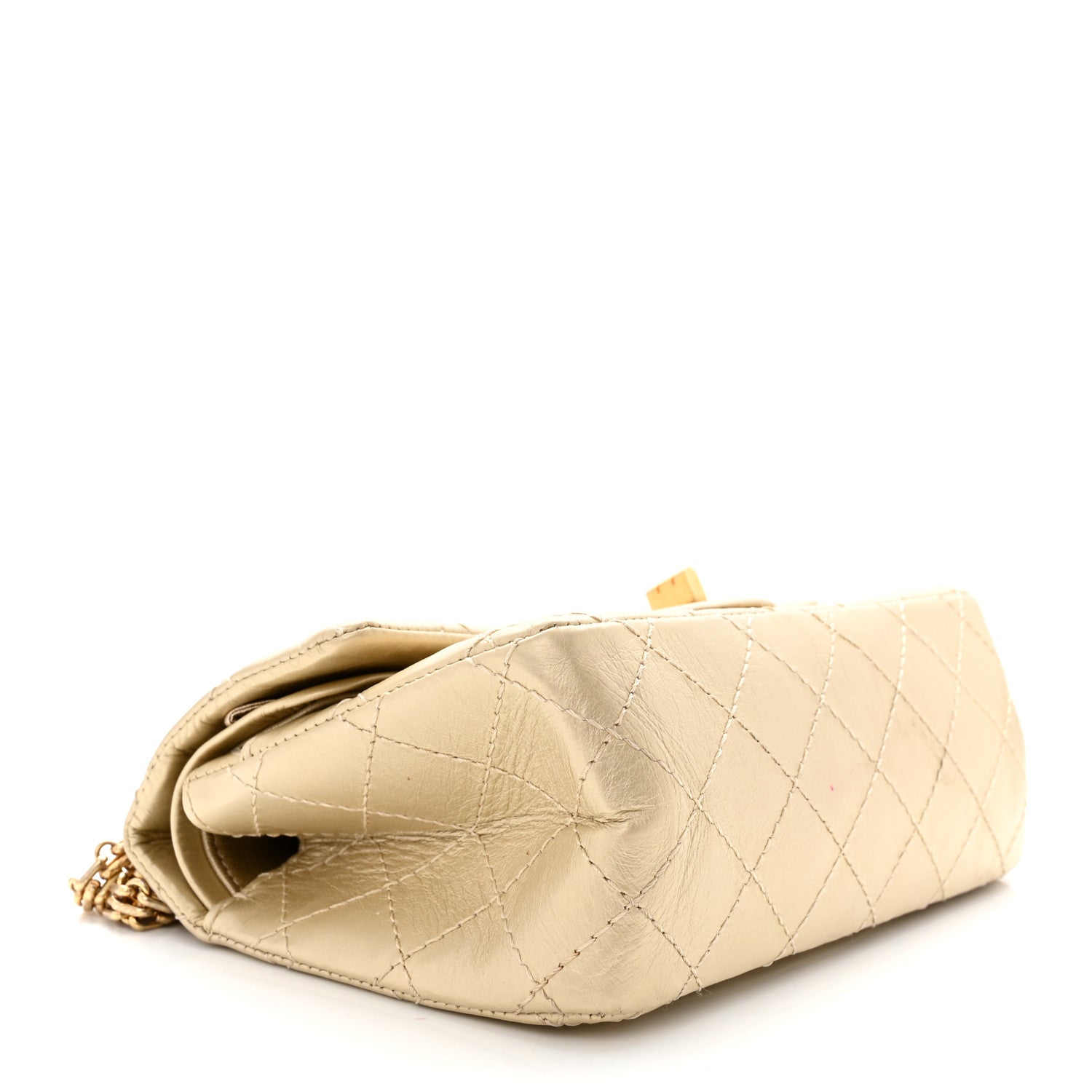 Chanel Metallic Aged Calfskin Quilted 2.55 Reissue Mini Flap Light Gold 4 of 12