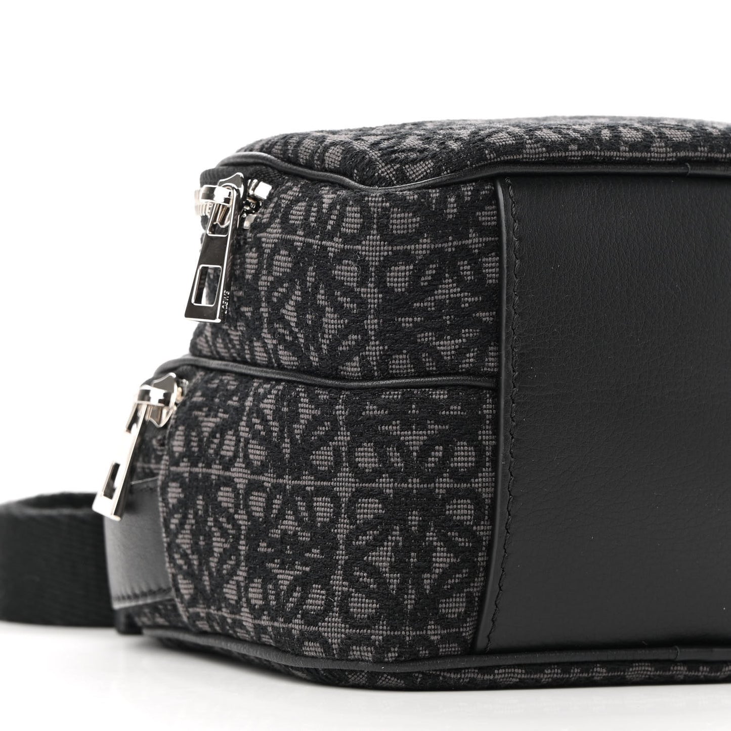Jacquard Anagram Calfskin Mini Camera Bag Anthracite Black