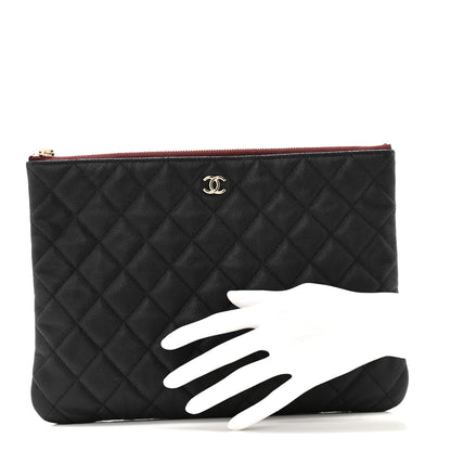 Chanel Caviar Quilted Medium Cosmetic Case Black 3 of 20