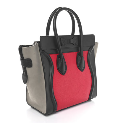 Celine Smooth Drummed Calfskin Micro Tri-Color Luggage Dark Pink 2 of 10