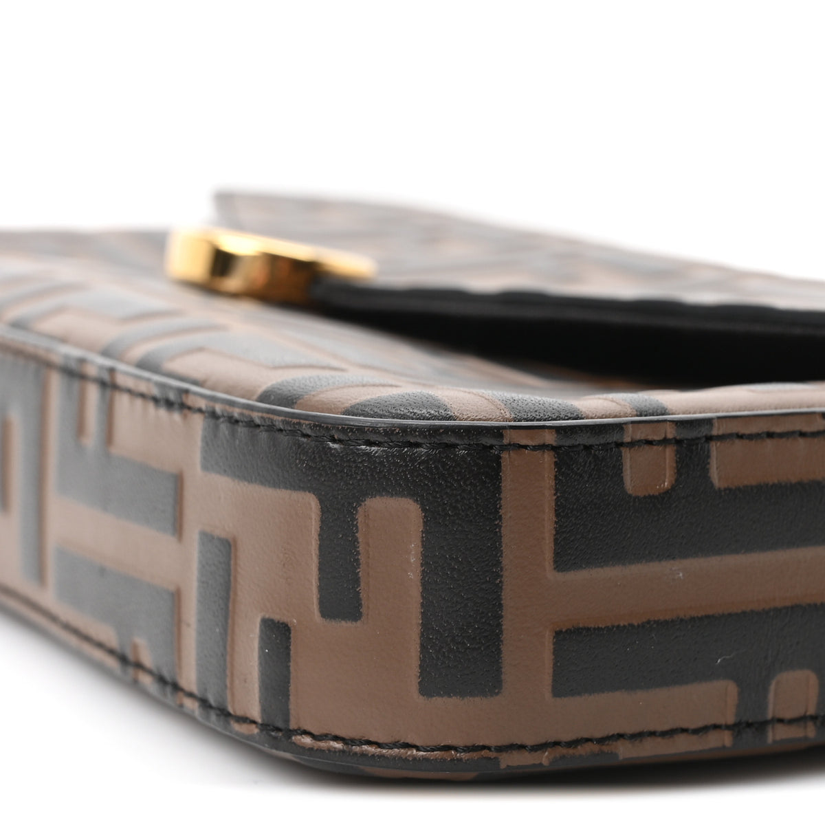 Fendi Vitello Soft F is Fendi Bi-Color FF 1974 Embossed Envelope Wallet On Chain with Pouches Maya Black 12 of 12