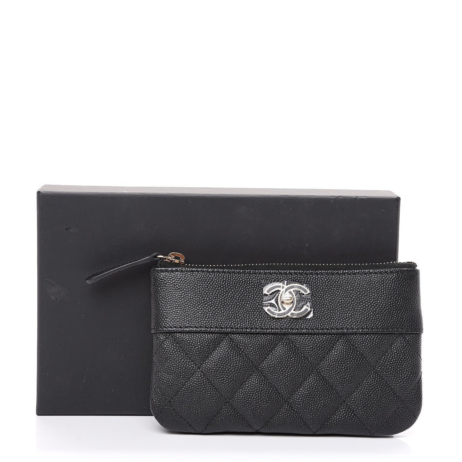 Chanel Caviar Quilted Small Vintage Mademoiselle Cosmetic Case Black 7 of 7
