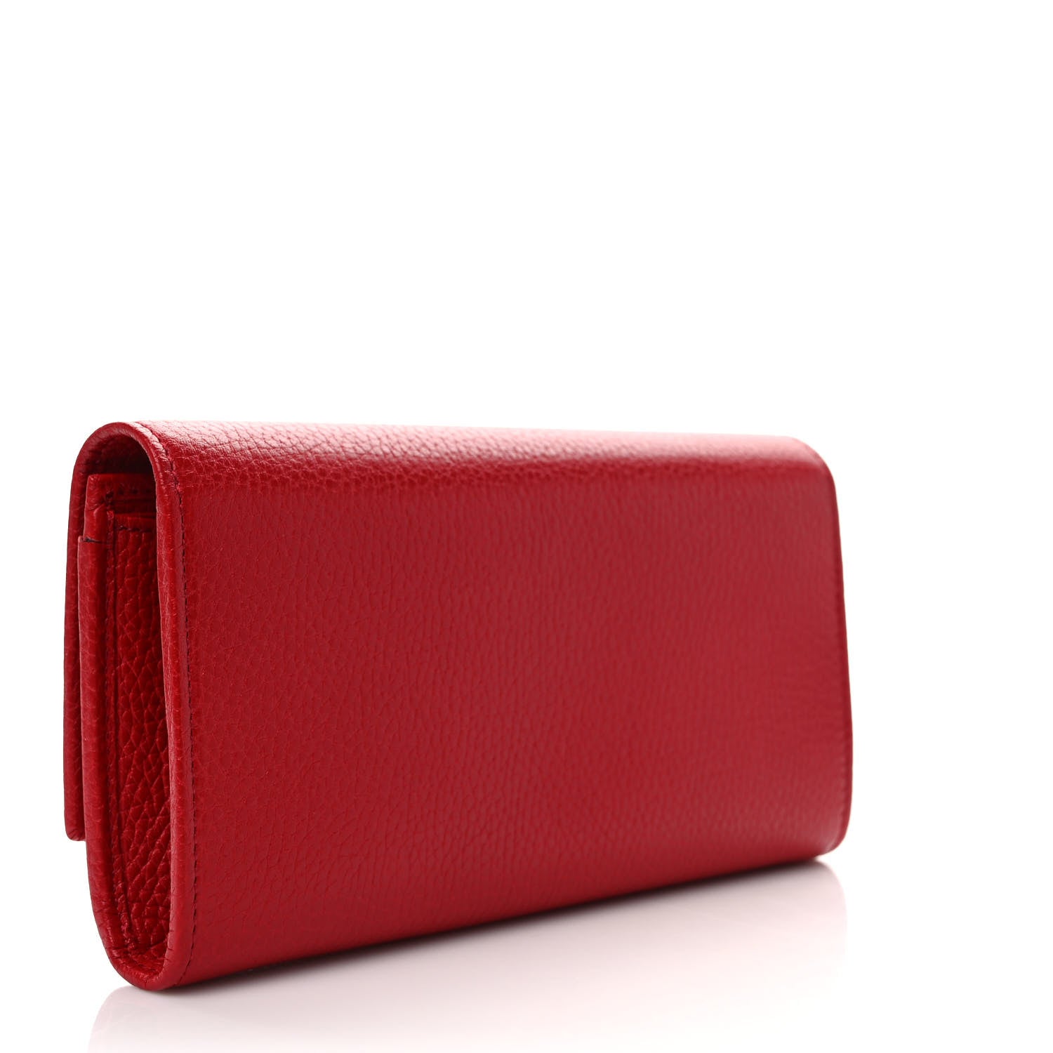 Gucci Pebbled Calfskin Large Soho Continental Wallet Red 3 of 7