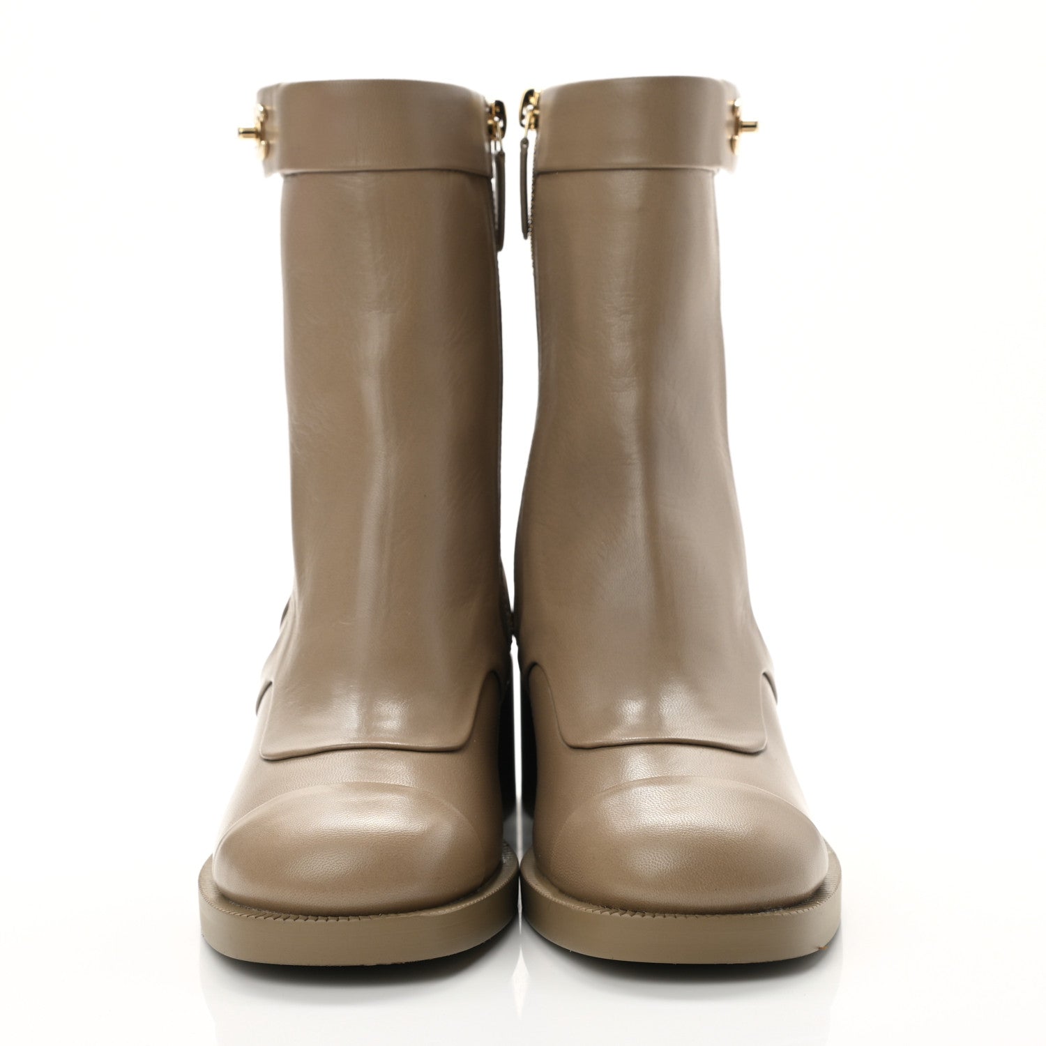 Chanel Shiny Goatskin Cap Toe Short Boots 35 Beige 2 of 9