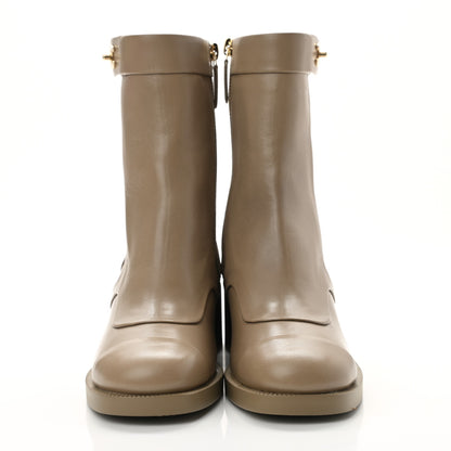 Chanel Shiny Goatskin Cap Toe Short Boots 35 Beige 2 of 9