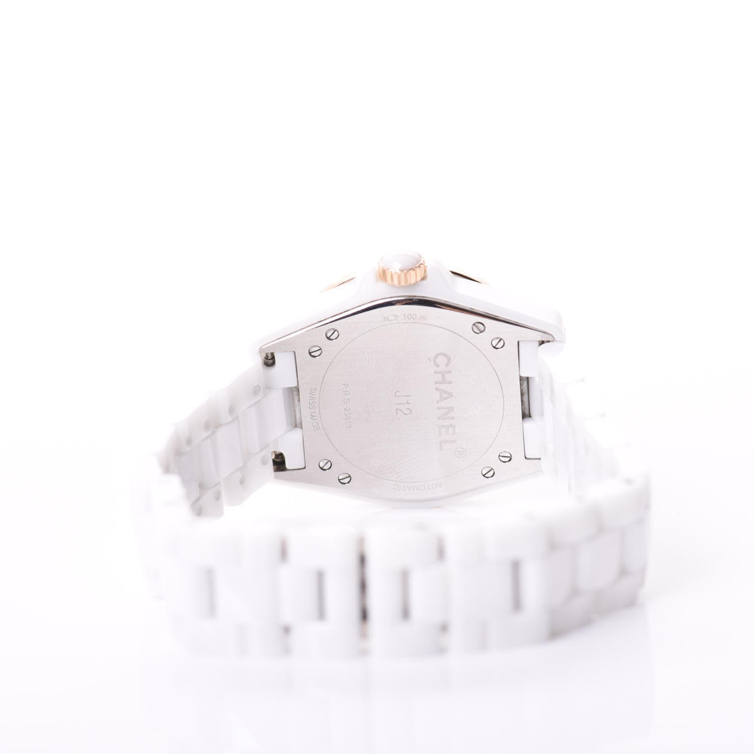 Chanel Stainless Steel 18K Beige Gold Ceramic 36.5mm J12 Automatic Watch White 4 of 7
