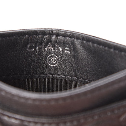 Chanel Goatskin Camellia Embossed Card Holder Anthracite 6 of 9