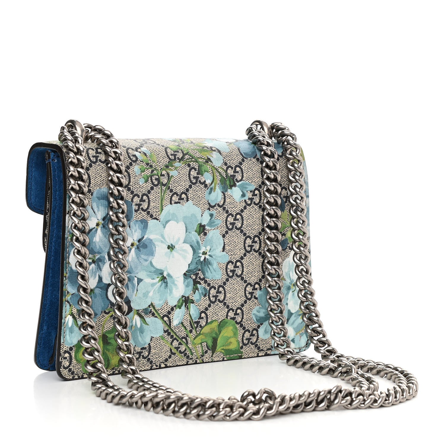 Gucci GG Supreme Monogram Blooms Mini Dionysus Shoulder Bag Beige Navy Vintage Blue 3 of 13
