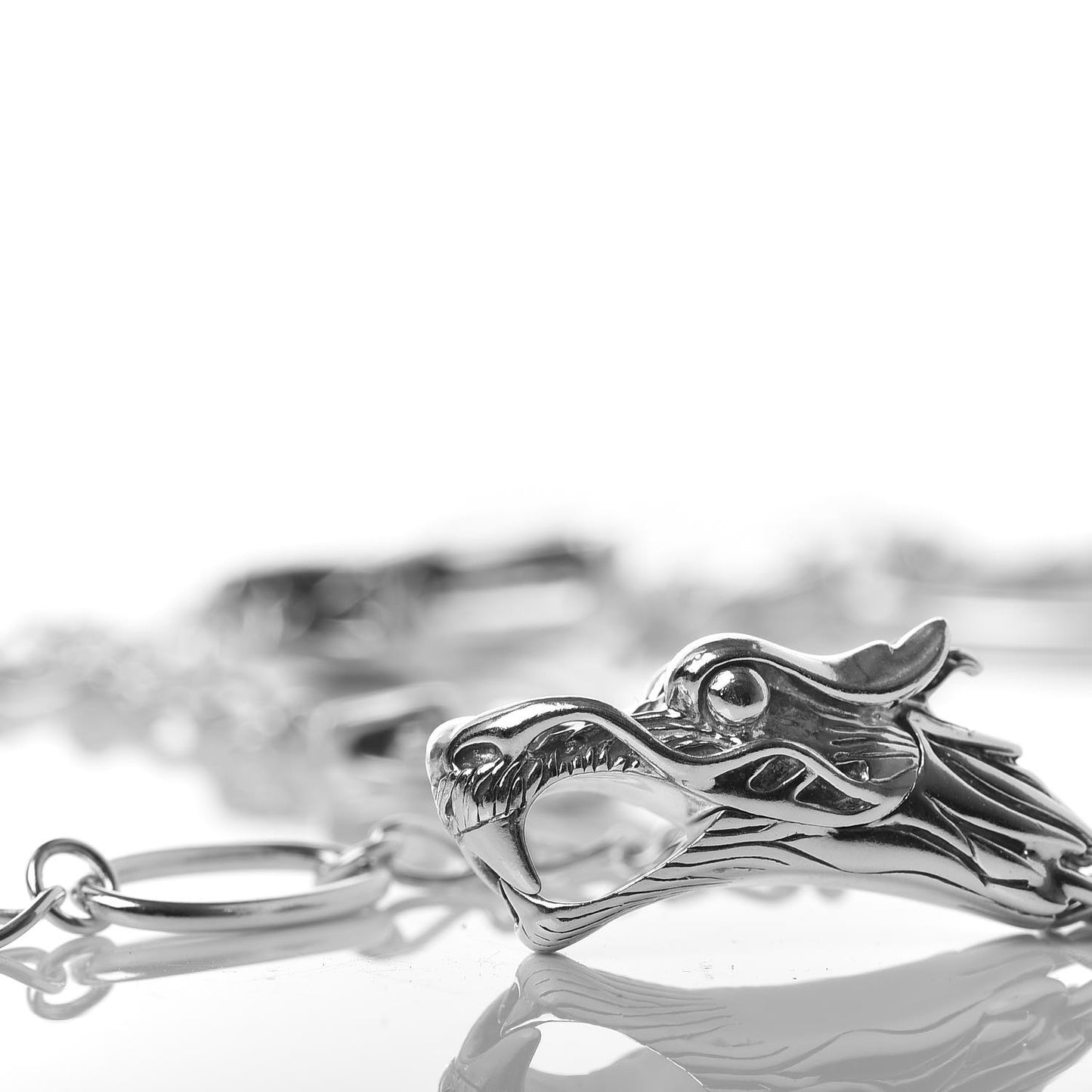 Sterling Silver White Topaz Legends Naga Lariat Necklace