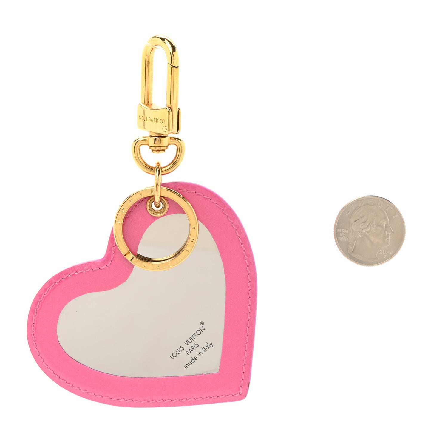 Vernis See Your Love Heart Key Holder Bag Charm Pink