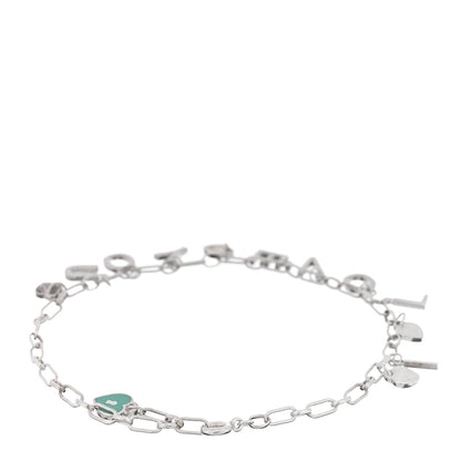 Tiffany Sterling Silver Enamel I Love You Charm Bracelet Blue 2 of 4