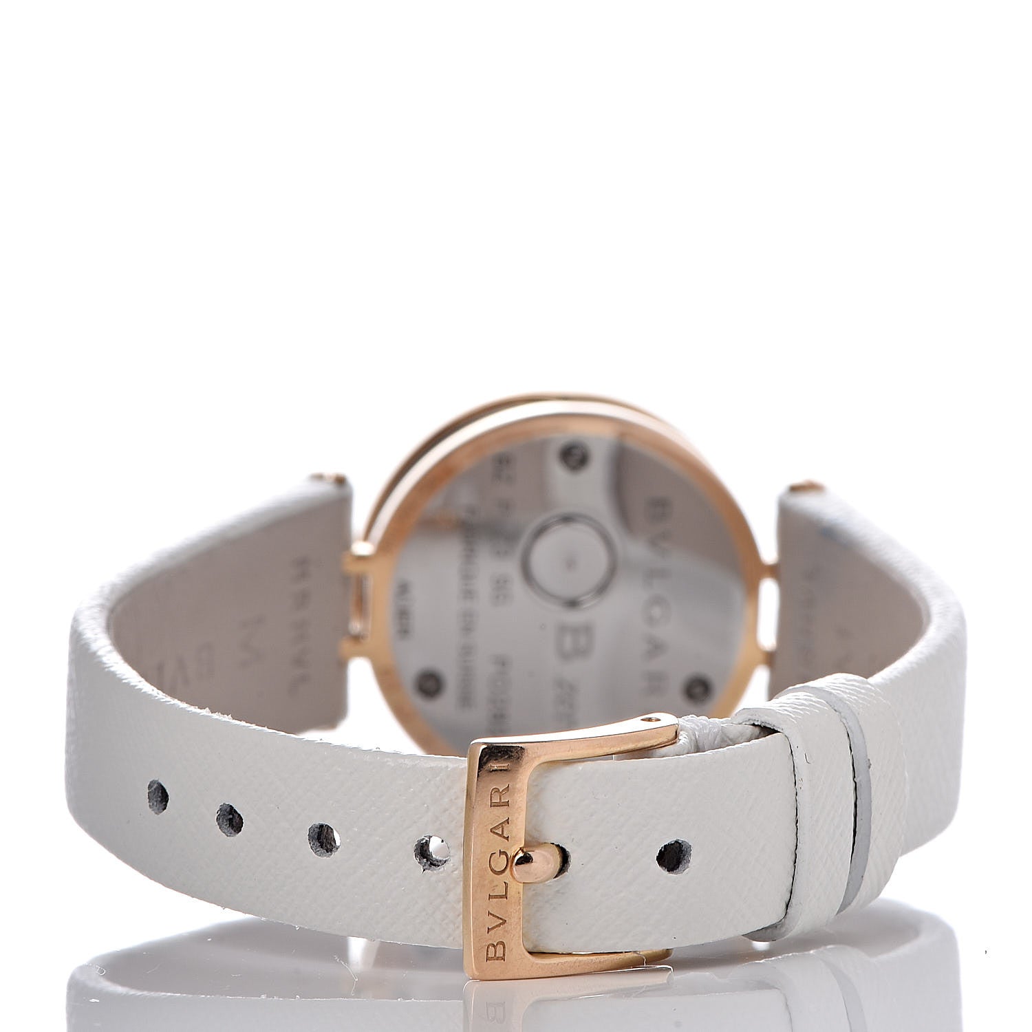 Bulgari 18K Rose Gold Calfskin Diamond Bezel 23mm B.Zero1 Quartz Watch 4 of 10