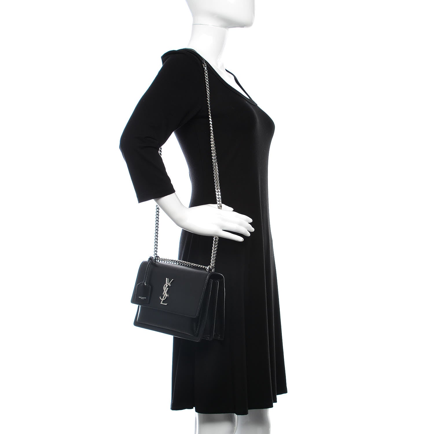Saint Laurent Calfskin Medium Monogram Sunset Black 2 of 12