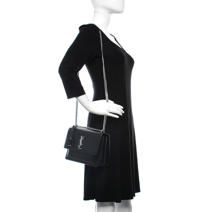 Saint Laurent Calfskin Medium Monogram Sunset Black 2 of 12