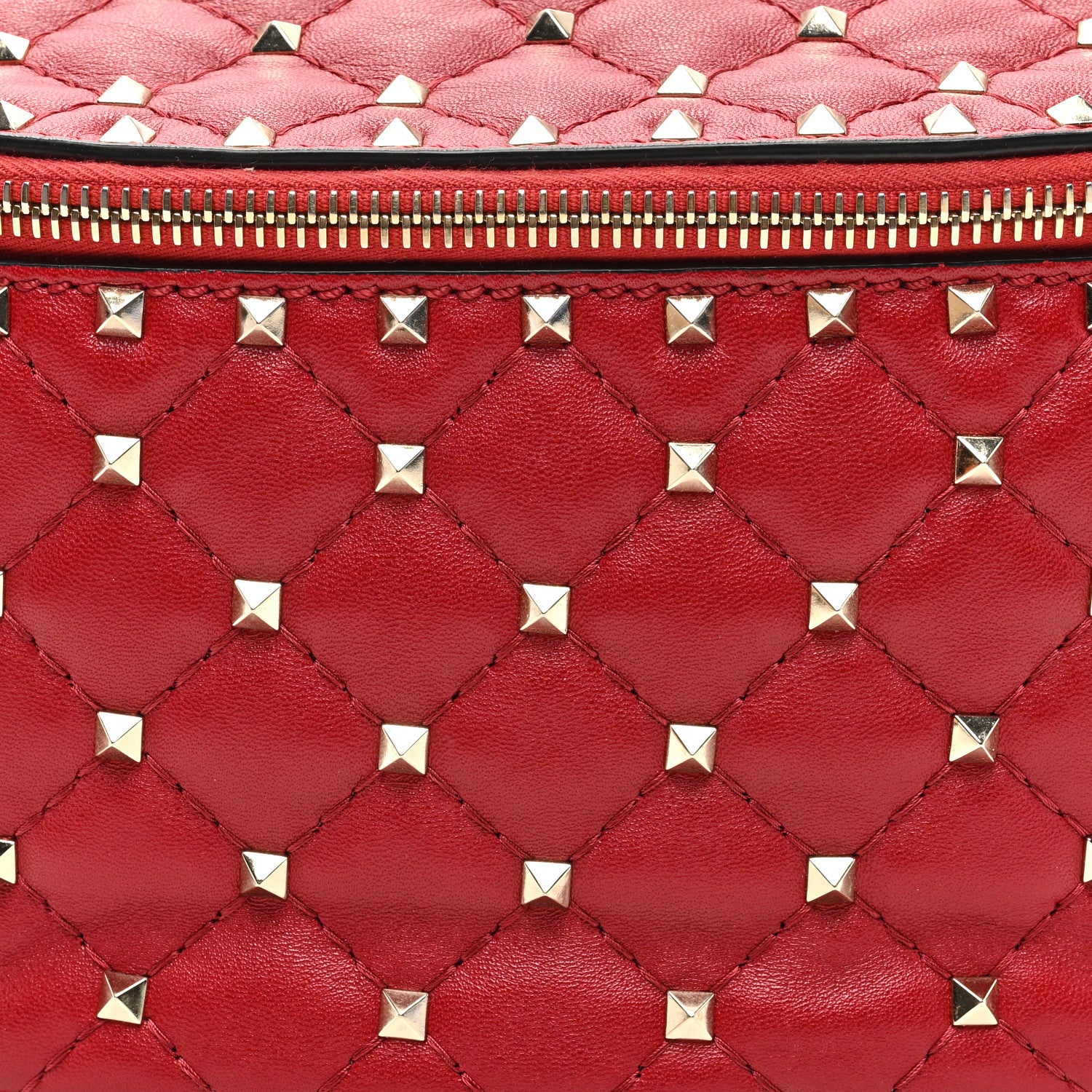 Valentino Garavani Lambskin Free Rockstud Spike Belt Bag 85 Rosso Valentino 7 of 9