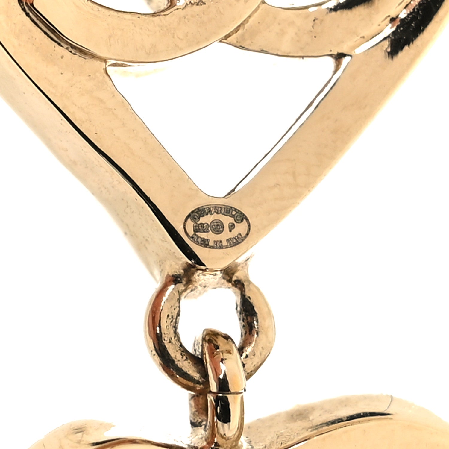 Chanel Metal CC Triple Heart Coco In Love Drop Earrings Gold 4 of 5