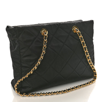 Prada Re-Nylon Impunturato Saffiano Triangle Stitched Re-Edition 1995 Chaine Large Shoulder Bag Black 3 of 9