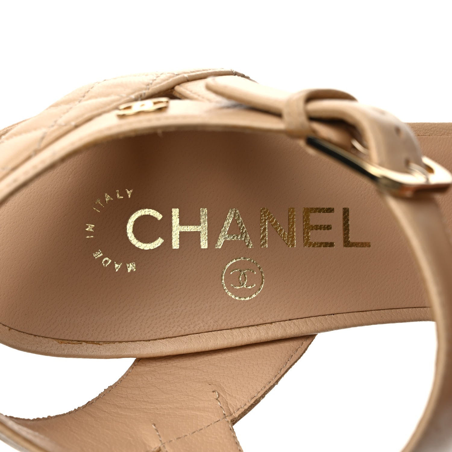 Chanel Lambskin Quilted Sandals 41 Beige 7 of 7