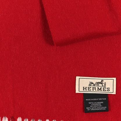 Hermes Cashmere Embroidered Odyssey Fringe Scarf Red 3 of 3