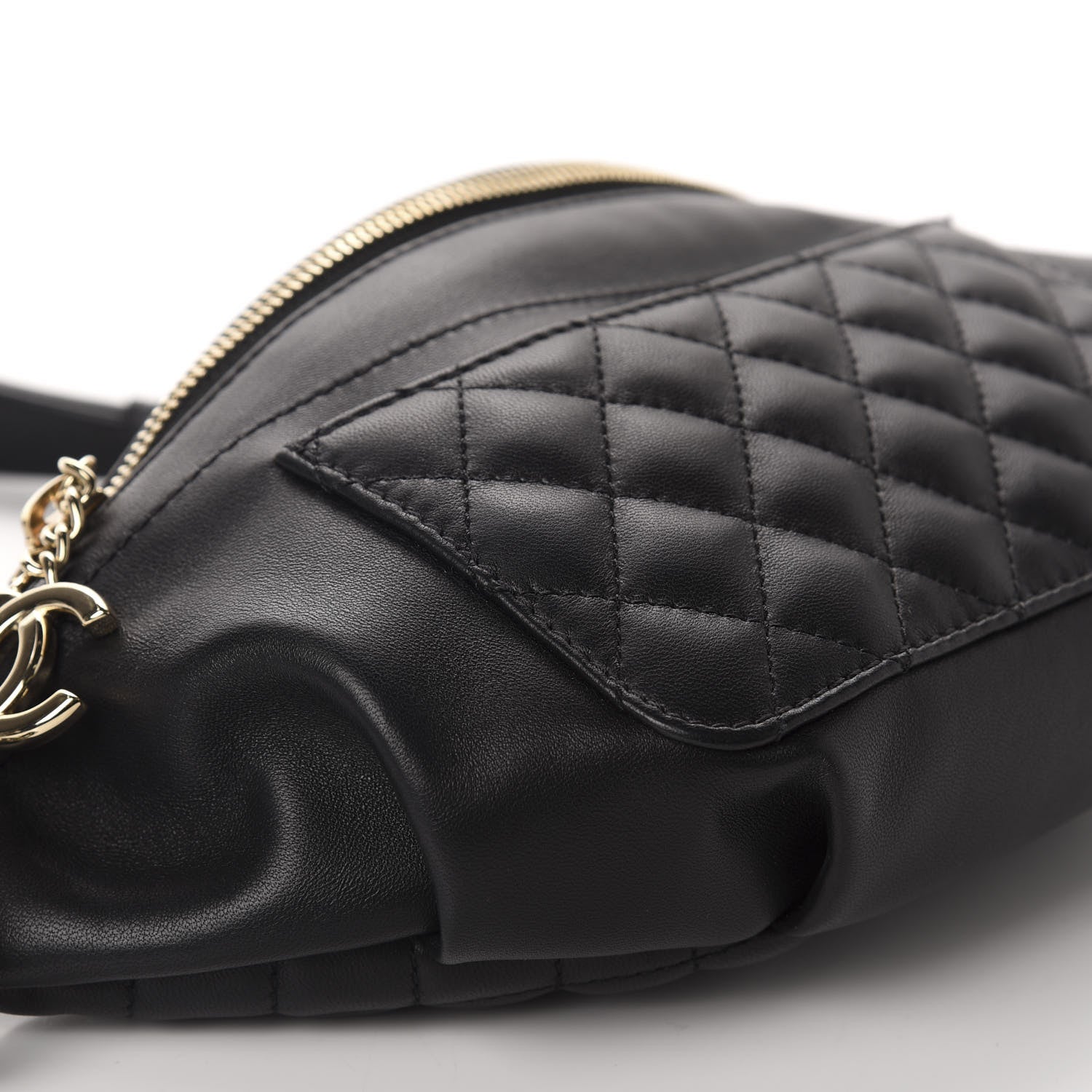 Chanel Lambskin Quilted Waist Bag Fanny Pack Black 6 of 11