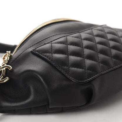 Chanel Lambskin Quilted Waist Bag Fanny Pack Black 6 of 11