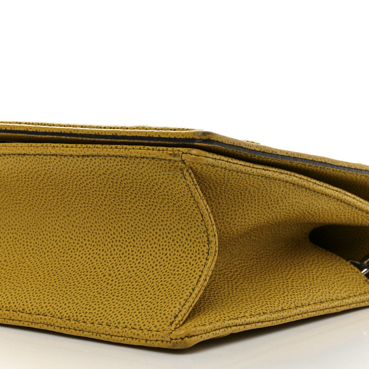 Grained Calfskin Medium Diorama Flap Bag Yellow