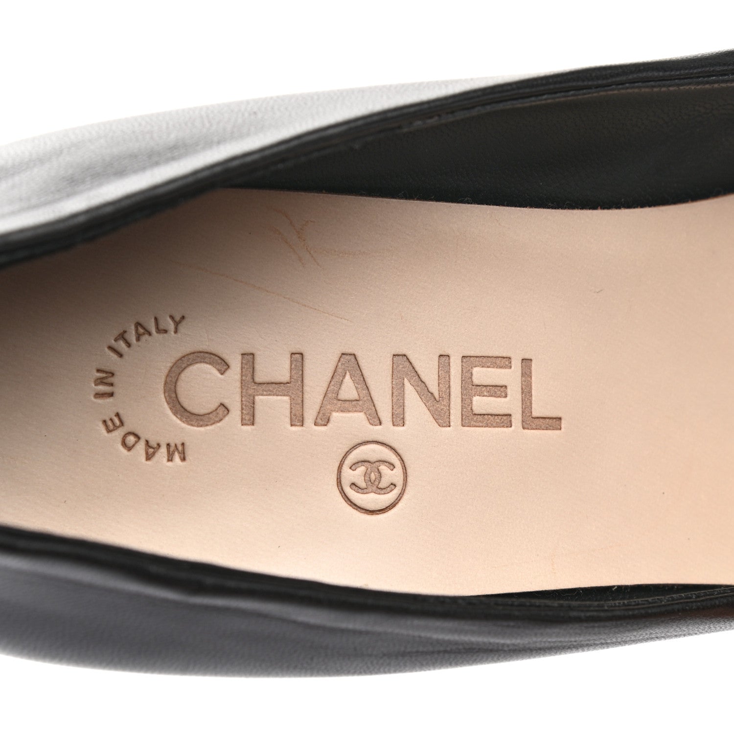 Chanel Lambskin Calfskin Patent Cap Toe CC Pumps 40 Black 7 of 10