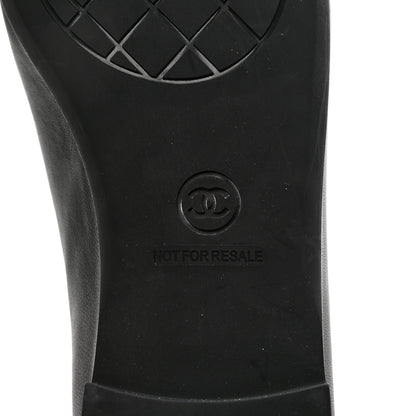 Chanel Lambskin Cap Toe CC Ballerina Flats 40 Black 6 of 15