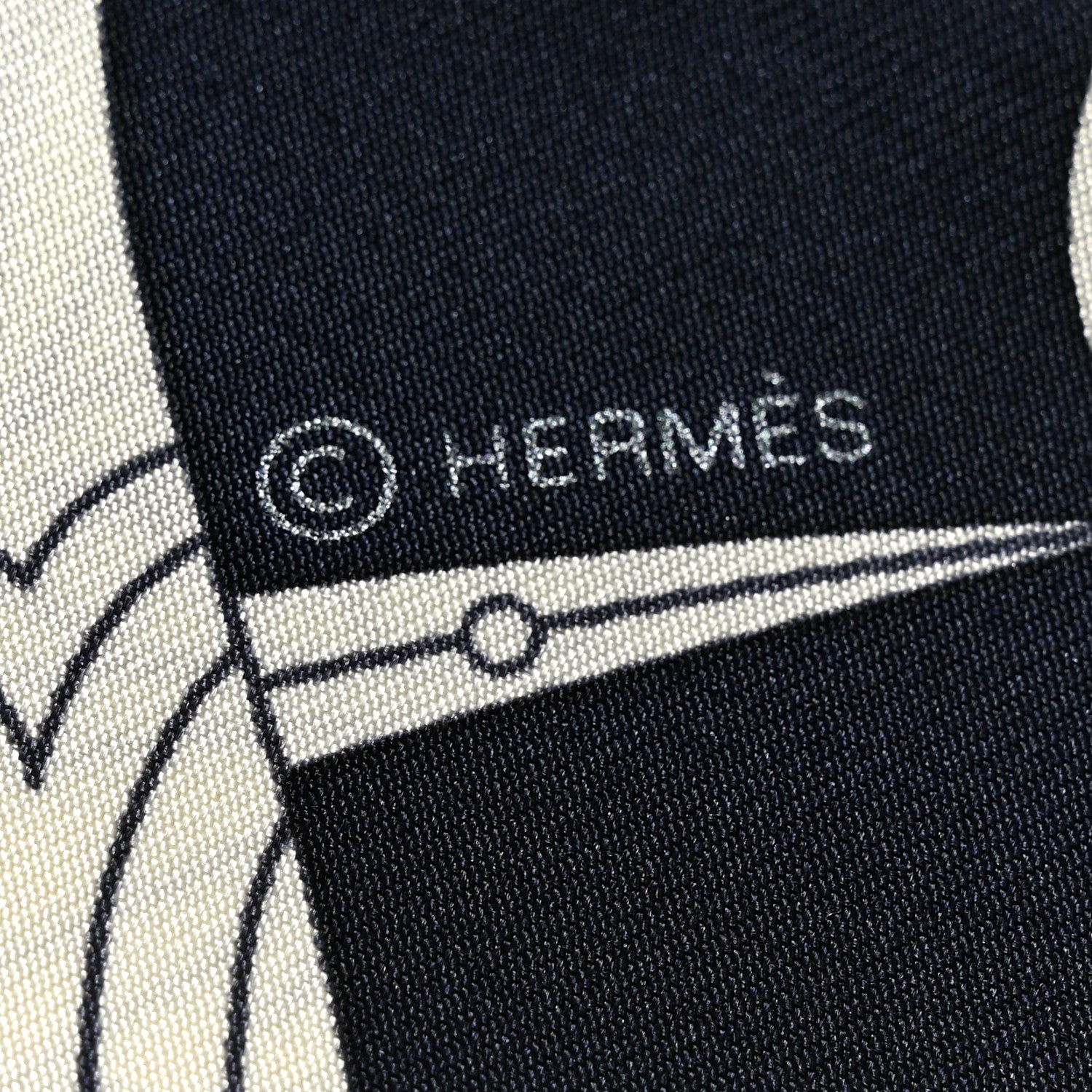 Hermes Silk Le Sacre Des Saisons Scarf 90 Bleu Black Creme 4 of 4
