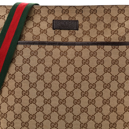 Gucci Monogram Web Medium Flat Messenger Bag Brown 8 of 10