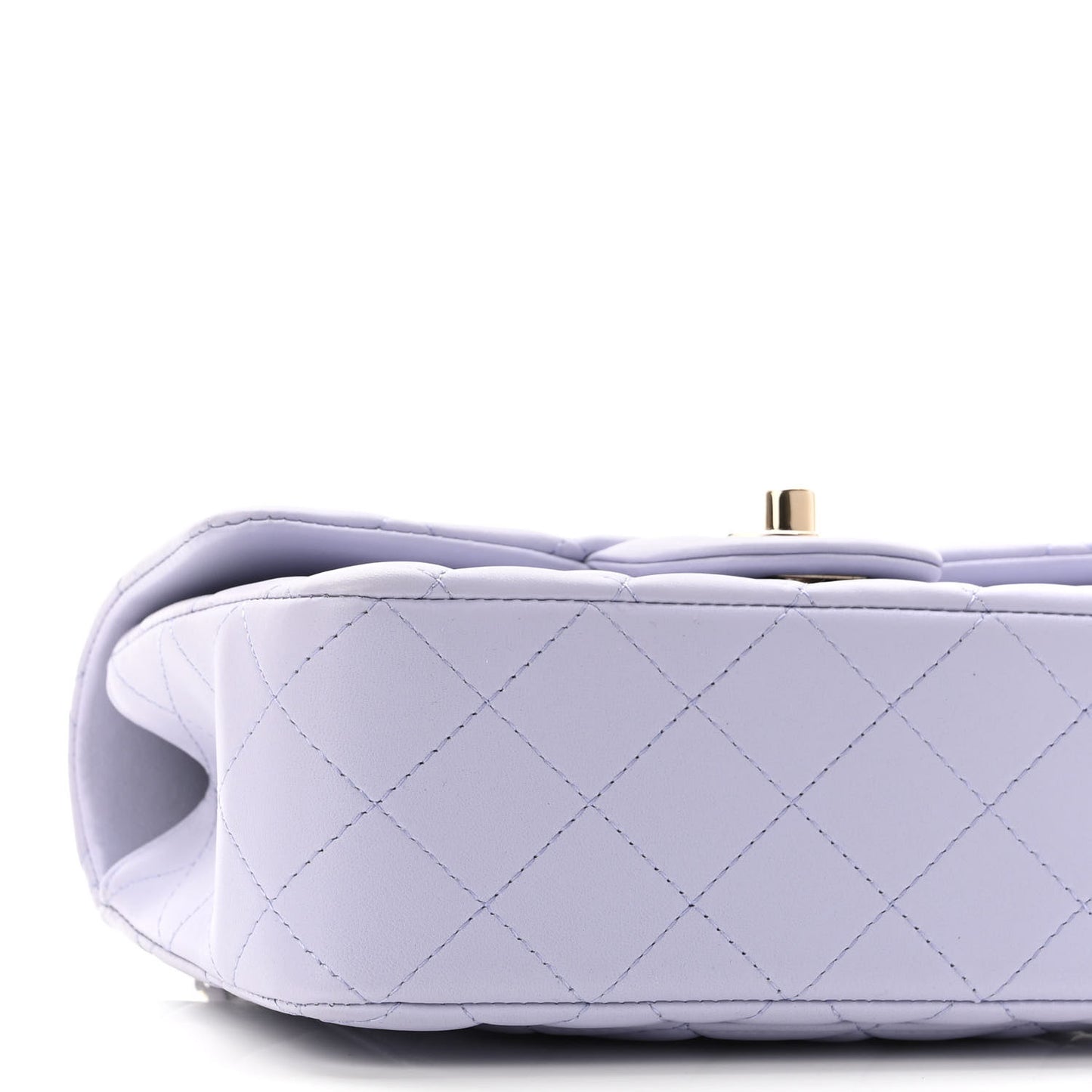 Lambskin Quilted Mini Top Handle Rectangular Flap Light Purple