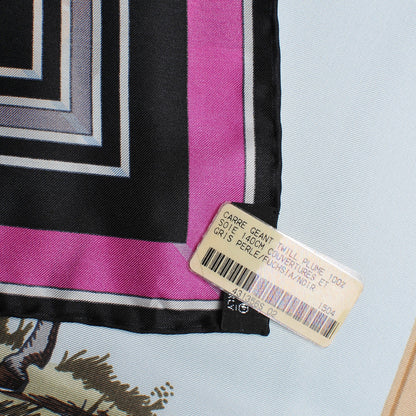 Hermes Silk Couvertures Et Tenues de Jour Scarf 140 Gris Perle Fuchsia Black 10 of 14