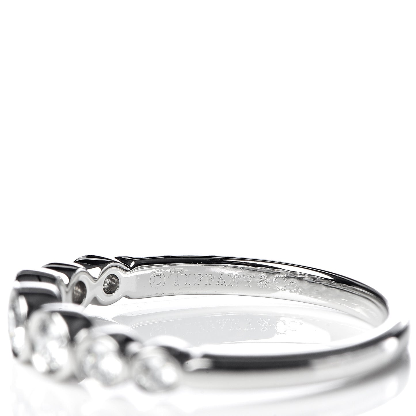 Platinum Diamond Jazz Graduated Band Ring 52 6