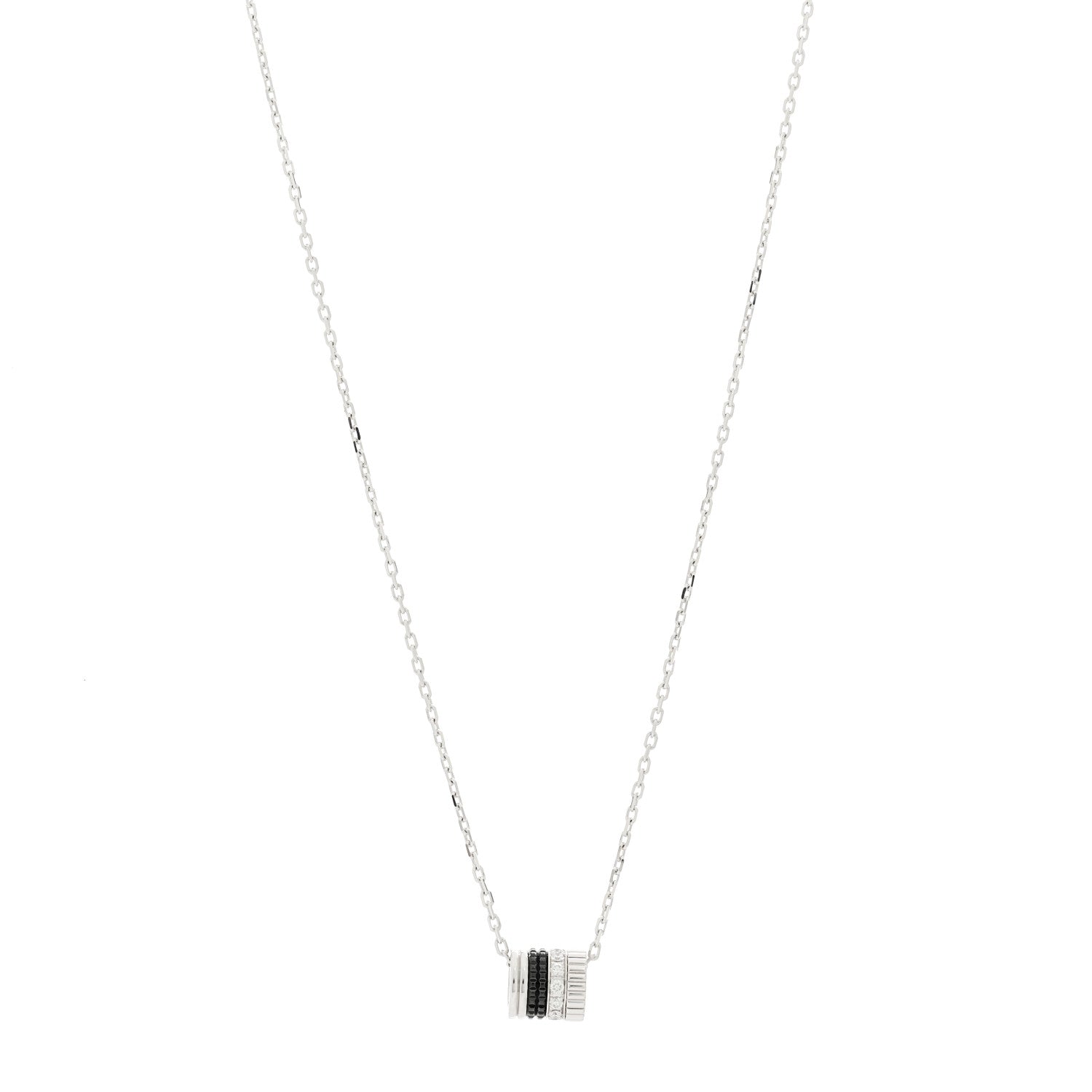Boucheron 18K White Gold Diamond PVD Quatre SM Ring Pendant Necklace 1 of 6