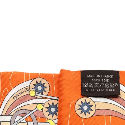 Hermes Silk Odyssey Twilly Orange Vert Jaune 3 of 3