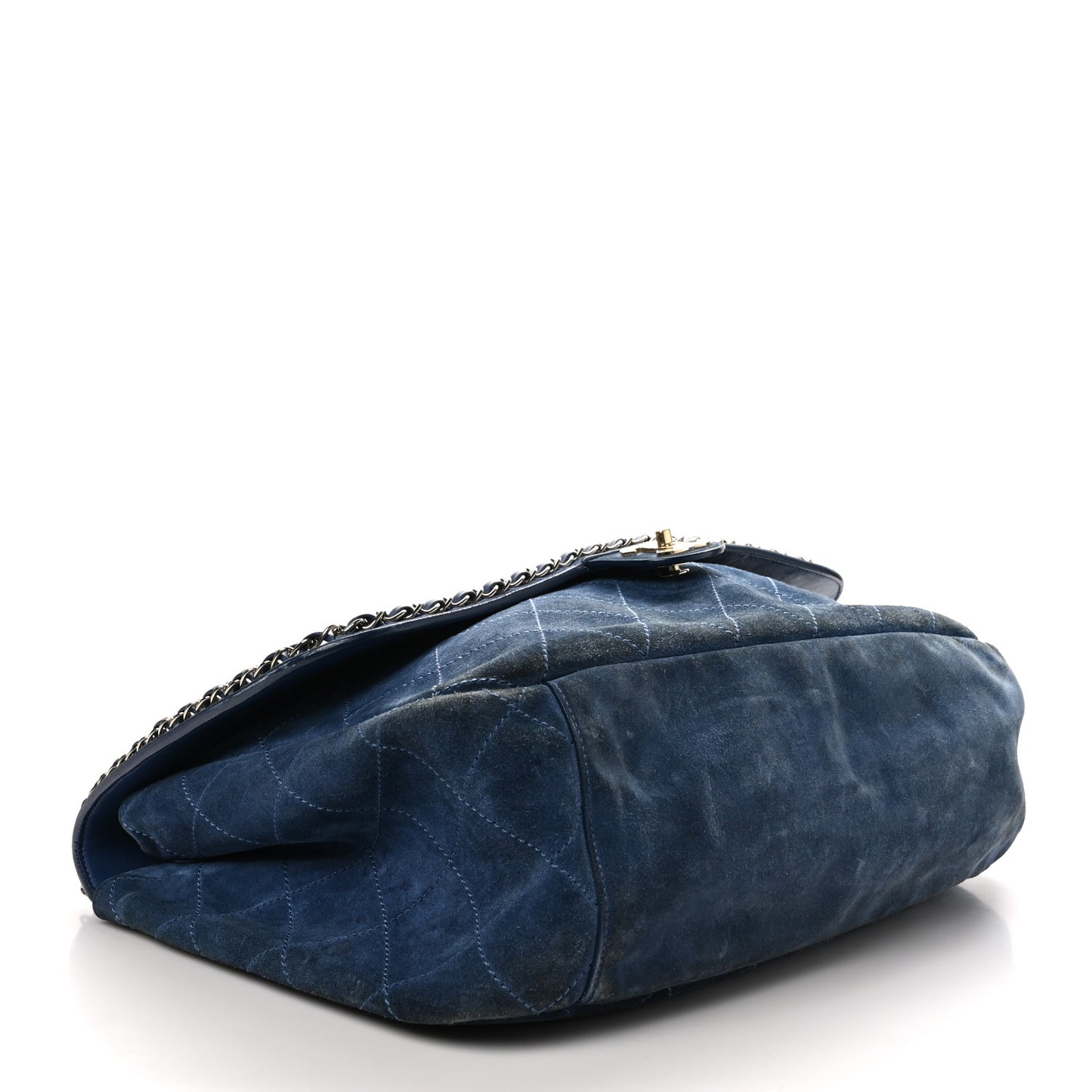 x Pharrell Williams Suede Lambskin XXL Flap Bag Navy