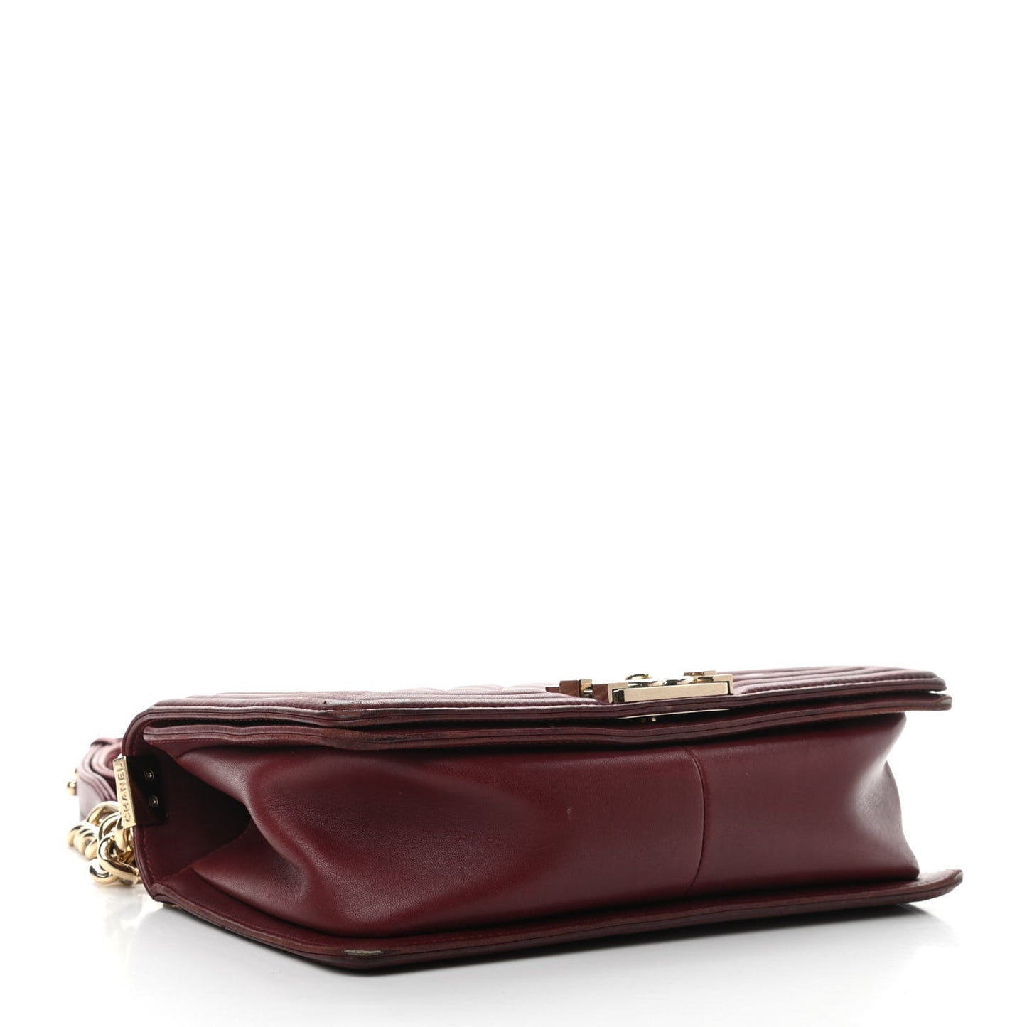 Lambskin Quilted Medium Boy Flap Dark Red