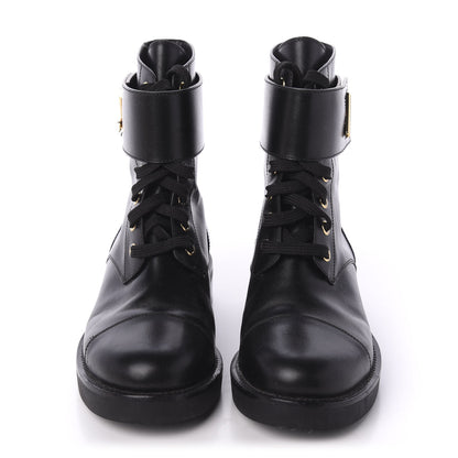 Louis Vuitton Calfskin Wonderland Ranger Boots 37 Black 2 of 8