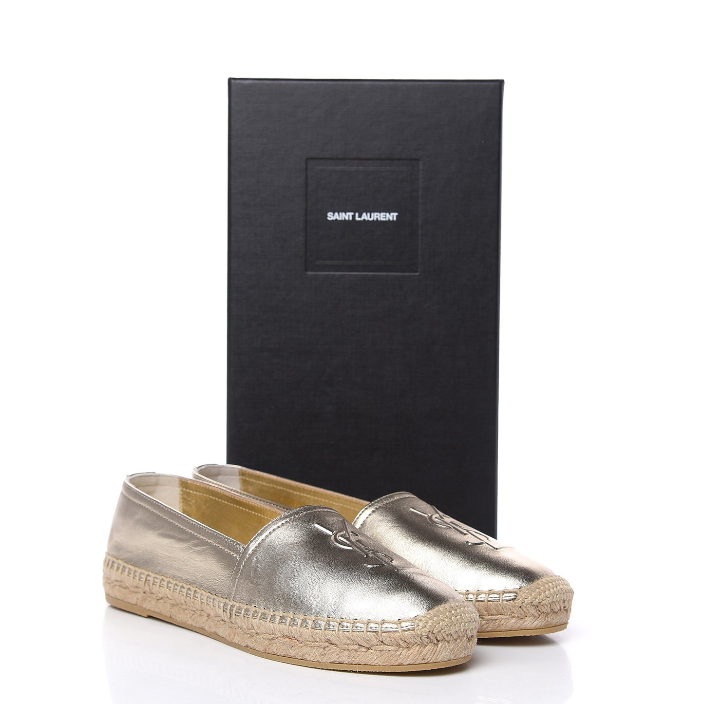 Metallic Lambskin Monogram Espadrilles 38 Gold