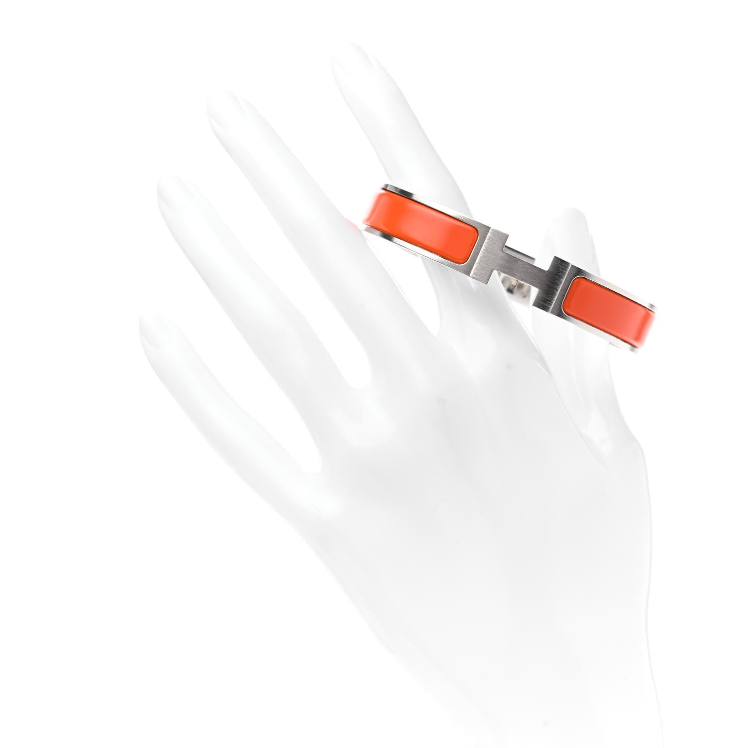 Hermes Enamel Narrow Clic Clac H Bracelet GM Orange 2 of 5