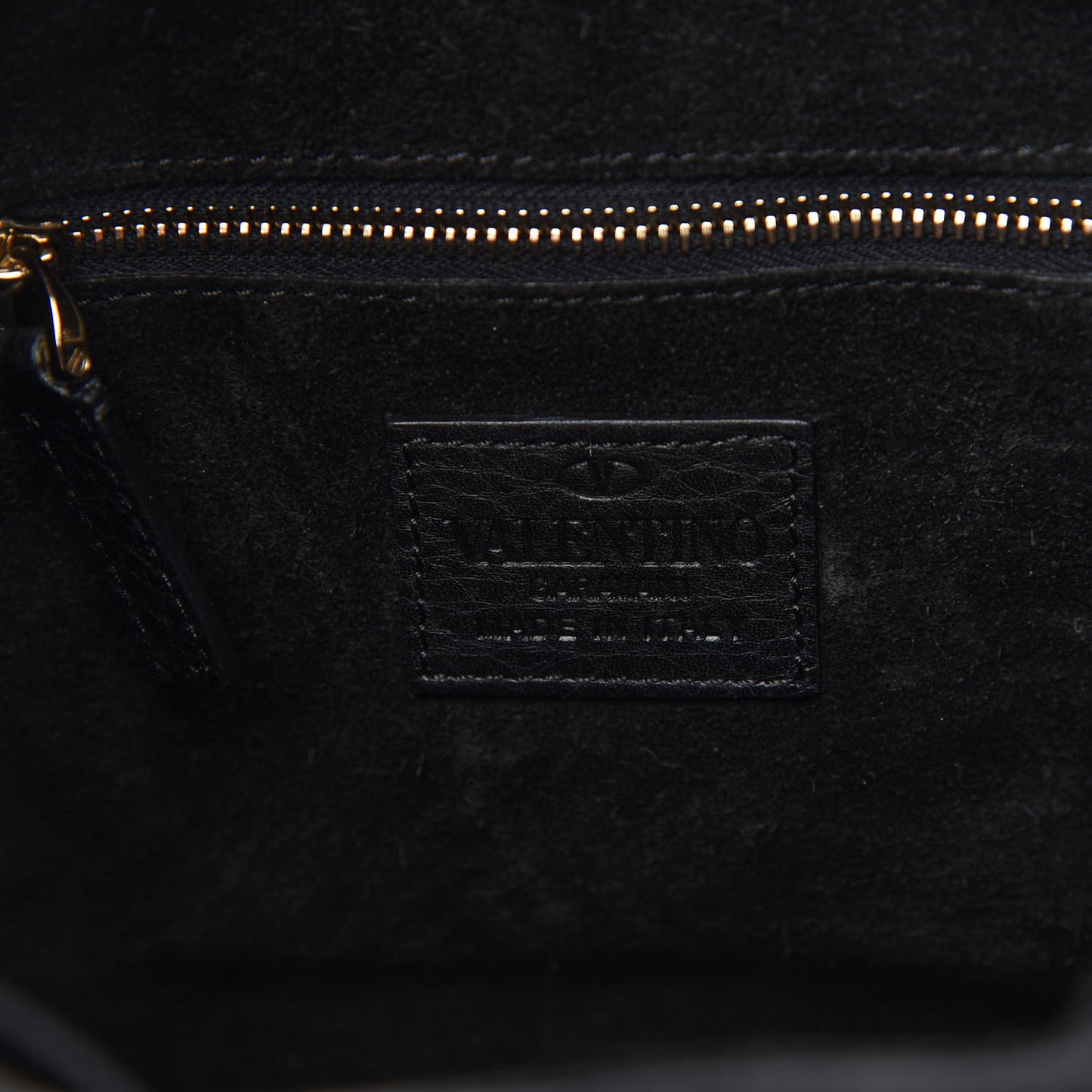 Grained Calfskin Rockstud Bucket Bag Black