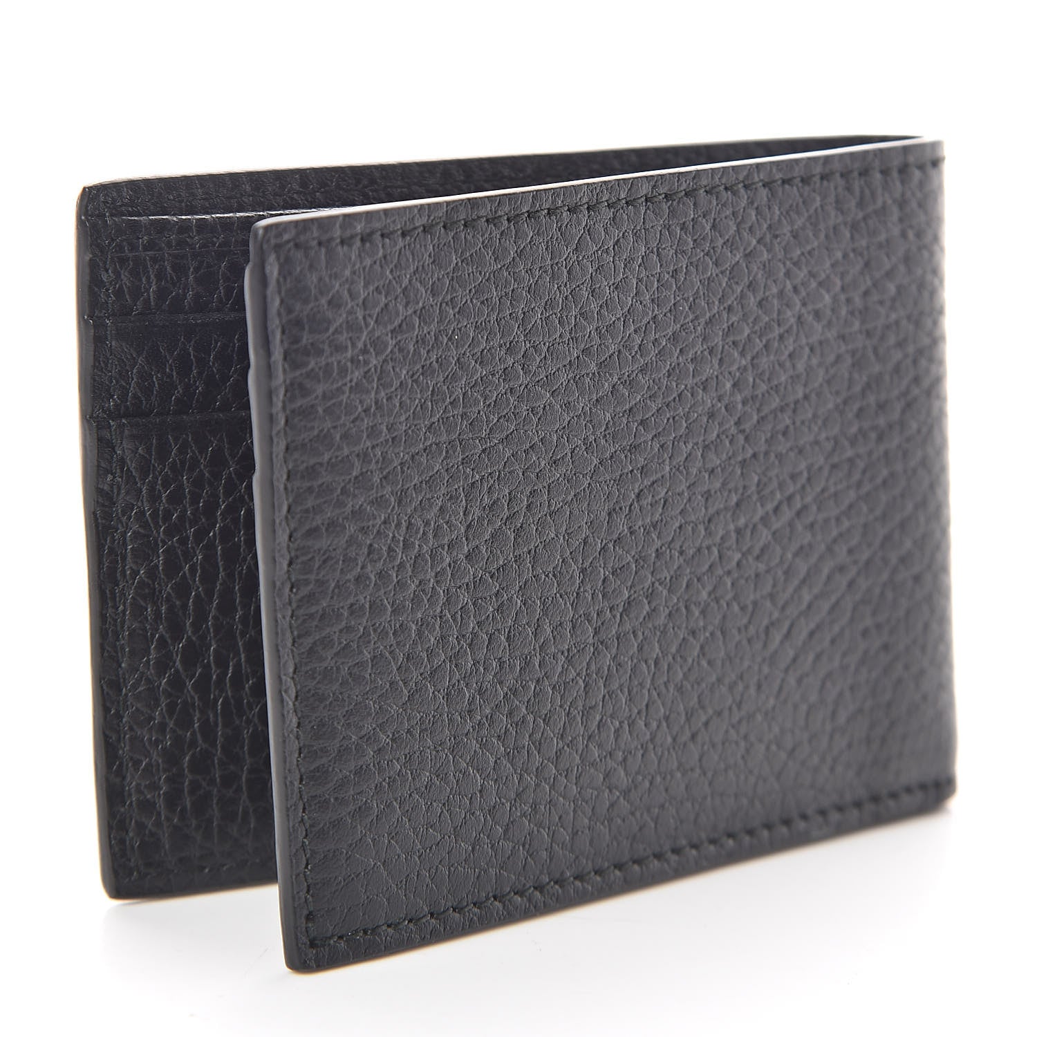 Gucci Pebbled Calfskin Bi-Fold Wallet Black 3 of 6