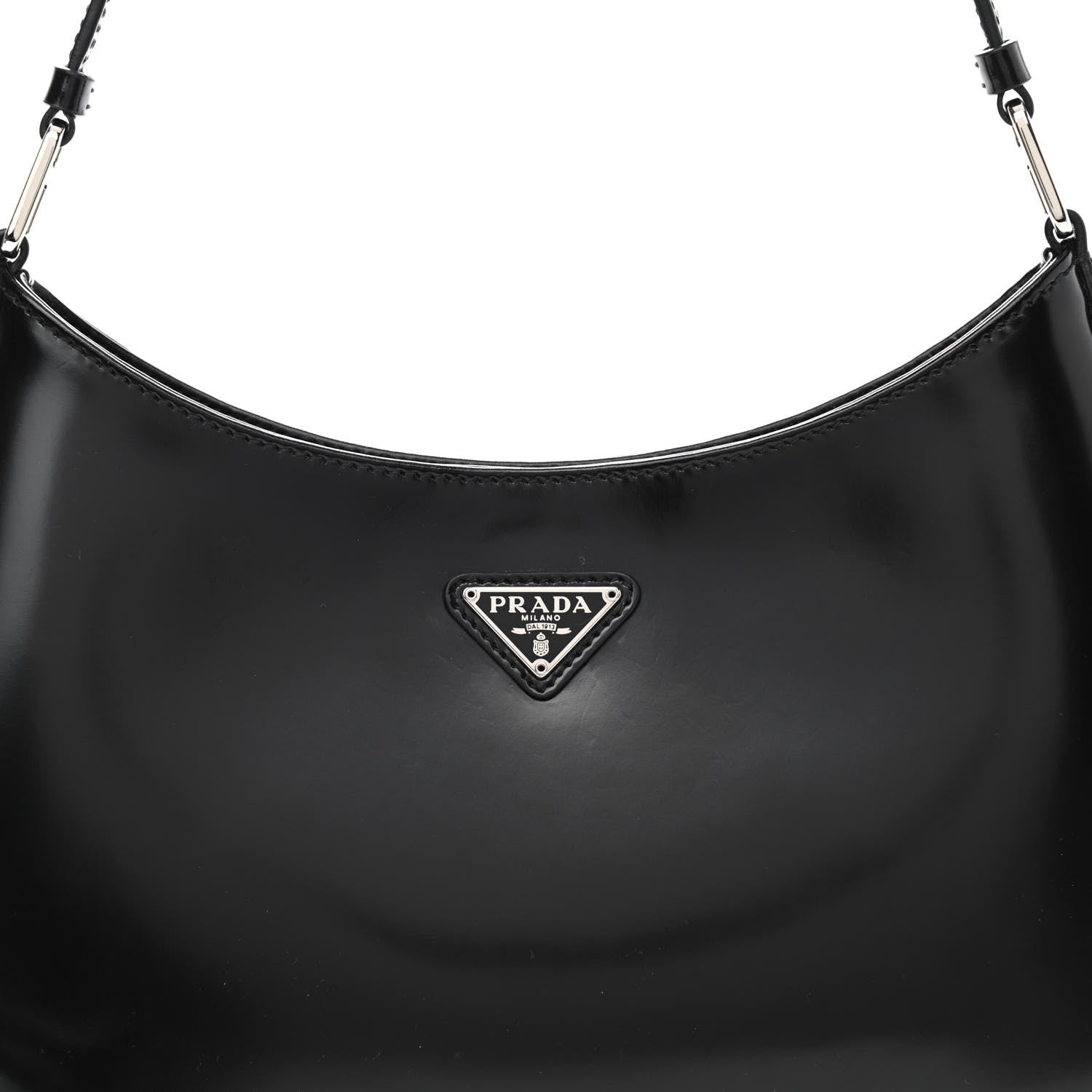 Prada Spazzolato Cleo Shoulder Bag Black 8 of 10