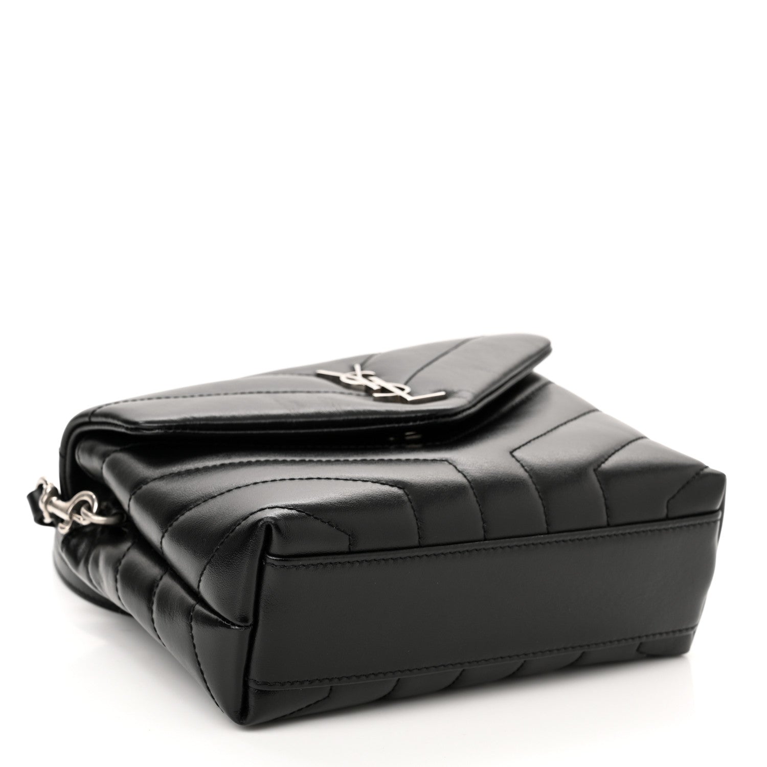 Saint Laurent Calfskin Y Quilted Monogram Toy Loulou Crossbody Bag Black 4 of 12